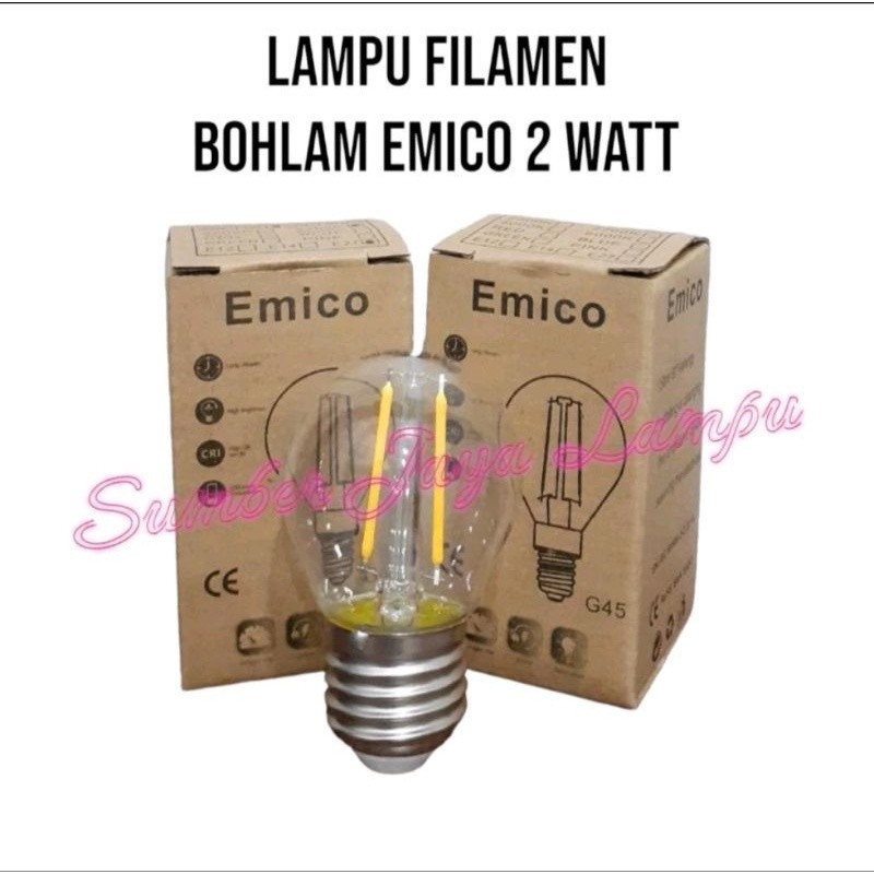 Emico Lampu Cafe Filamen Cahaya kuning