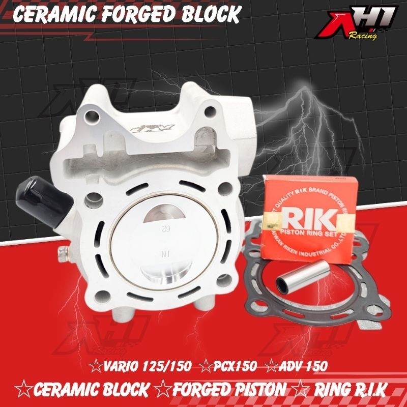 AH1 CYLINDER CERAMIC BLOK SEHER BORING KOMPLIT BORE UP VARIO 125 150 PCX 150 PEN 13 PEN 14 - 62MM | 