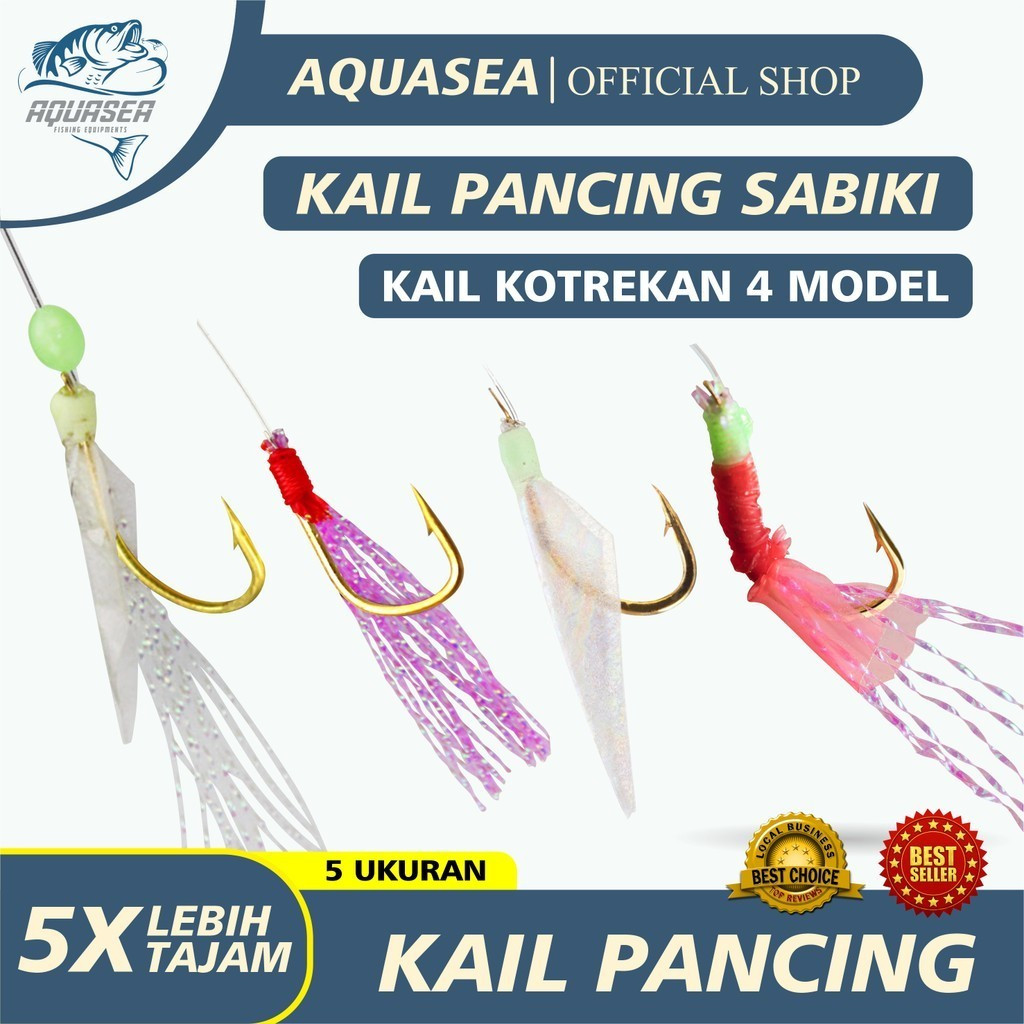 PASAR PELAUT  Kail Kotrekan Sabiki Umpan Kail 4 Macam 6in1 Fishing Hook Jig Cor Kail super kuat