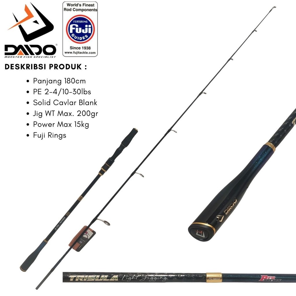 Joran Jigging Daido Trisula Light Jigging 180 Fuji Rings