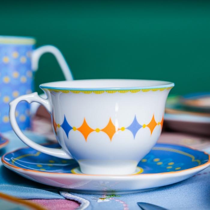 ZEN X Nagita Slavina Cangkir Cup Saucer Keramik Diamond Blue Color Therapy 2 pairs + Box