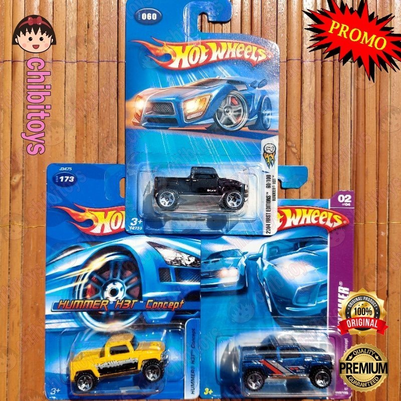 HOTWHEELS HUMMER H3T CONCEPT HITAM KUNING BIRU - HUMVEE H2 H3 JEEP