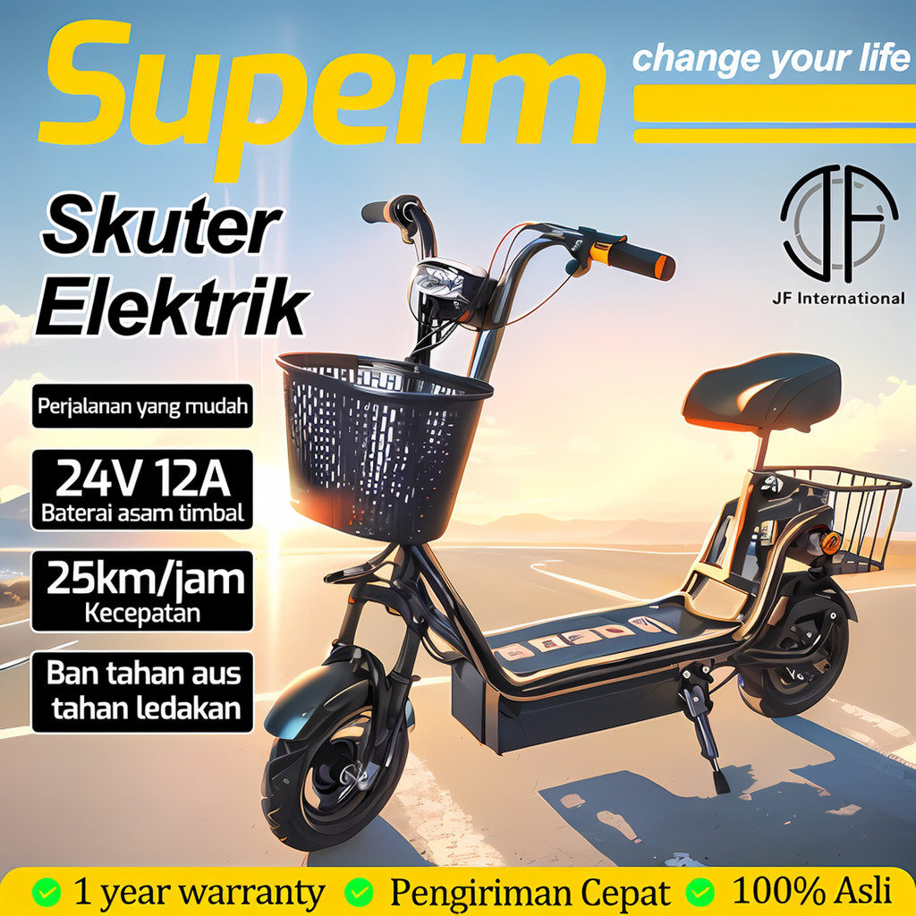 PROMO SPESIAL SHOPEE Skuter Elektrik 25km/h Motor brushless 300W Skuter Elektrik Dewasa Scooter List