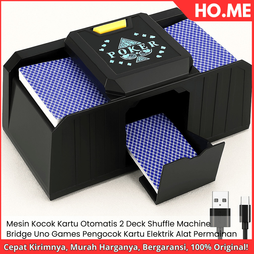 [HO.ME] Mesin Kocok Kartu Otomatis 2 Deck Shuffle Machine Bridge UNO Games - Pengocok Kartu Elektrik