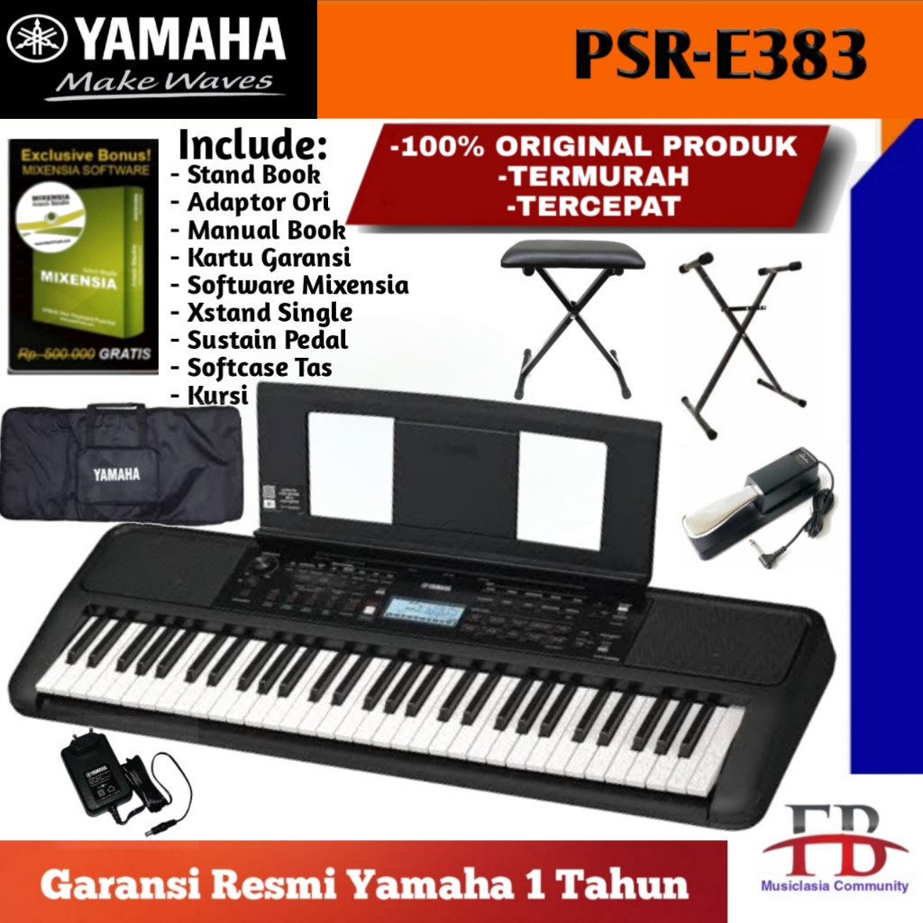 Keyboard Yamaha PSRE383 / PSR E383 / PSRE 383 / PSR 383 / PSR383 penerus PSRE 373 / PSRE373