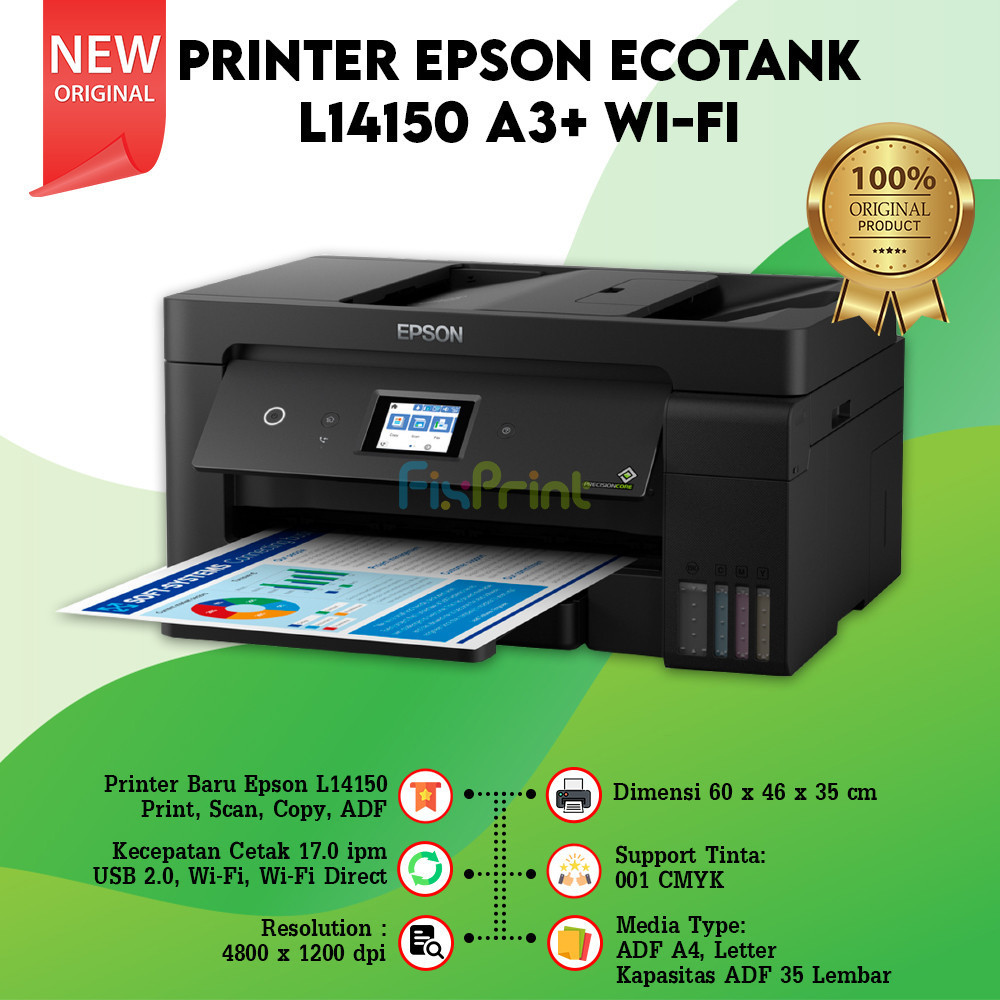 Printer Epson Ink Tank L14150 - M15140 - l15150 - 15160 A3+ WiFi Ink Tank EcoTank / L11050 A3+