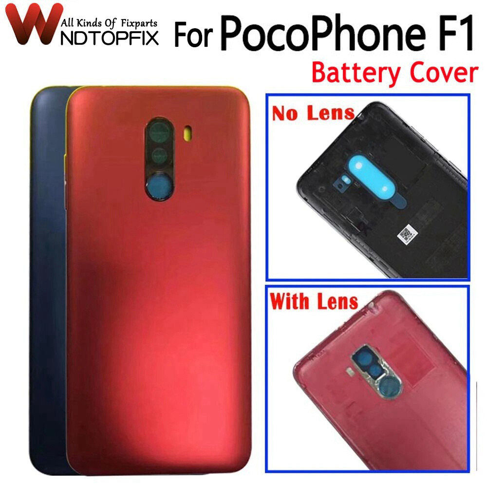 For Xiaomi PocoPhone F1 Battery Cover Back Housing Rear Door Case+Camera Frame for Xiaomi Pocophone 