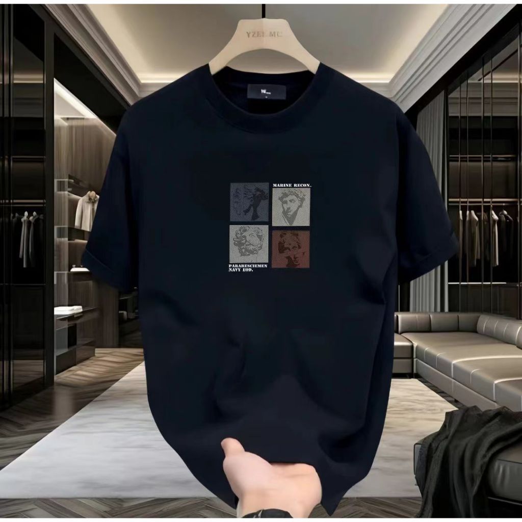 COD kaos cowok kerenMarine Reed Kaos Hitam Lengan Pendek Baju Kaos Pria & Wanita Lengan Pendek / Baj