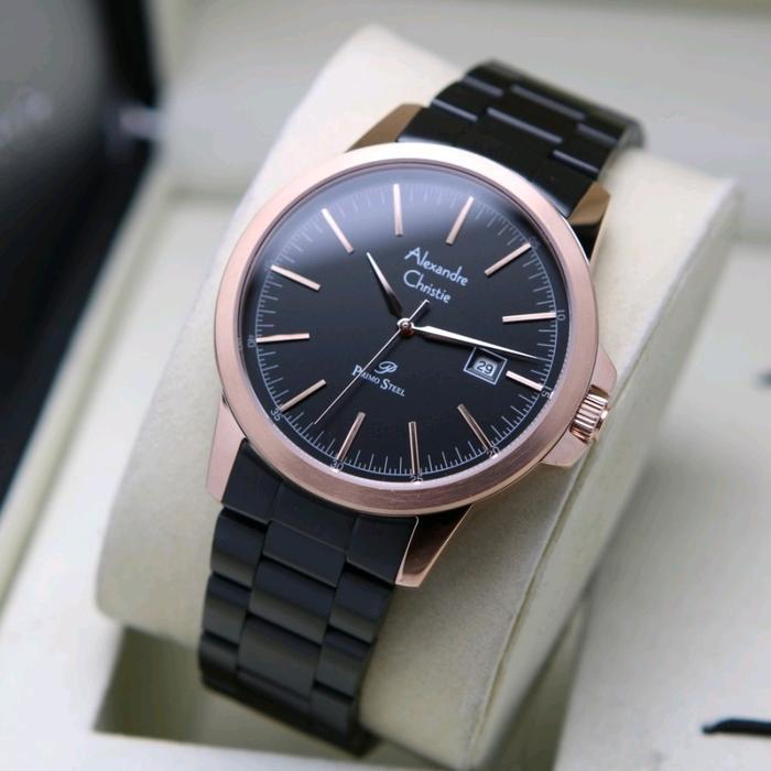 Jam Tangan Pria Alexandre Christie 1008 AC1008 AC 1008 [Original] Analog - Hitam Rose Gold