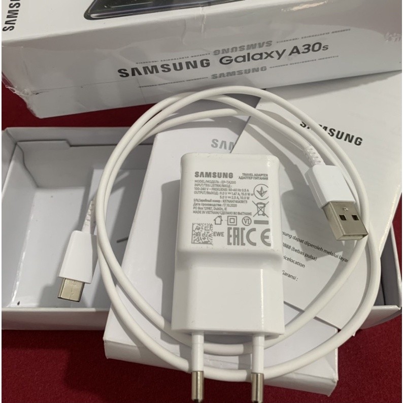 CHARGER SAMSUNG ORIGINAL TYPE C FAST CHARGING CAS A30S BAWAAN HP GARANSI SUPER ISI DAYA CEPAT A50S A