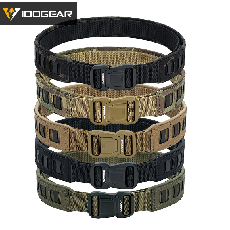 IDOGEAR 2 Inch Tactical Belt Quick Release Buckle MOLLE with Inner belt lightweight Belt for Men 343
