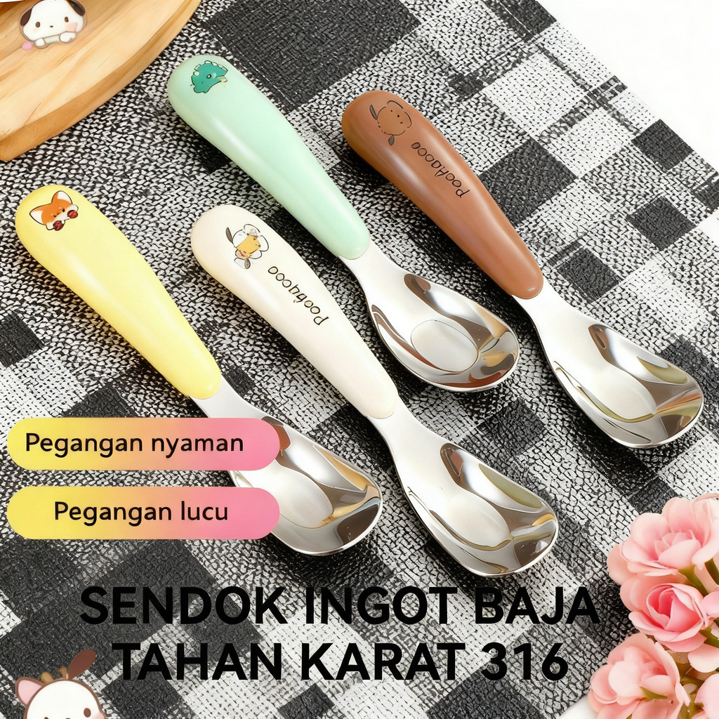 Portable kotak penyimpanan bayi sendok makanan set stainless sendok tebal 316 travel Anak garpu Send