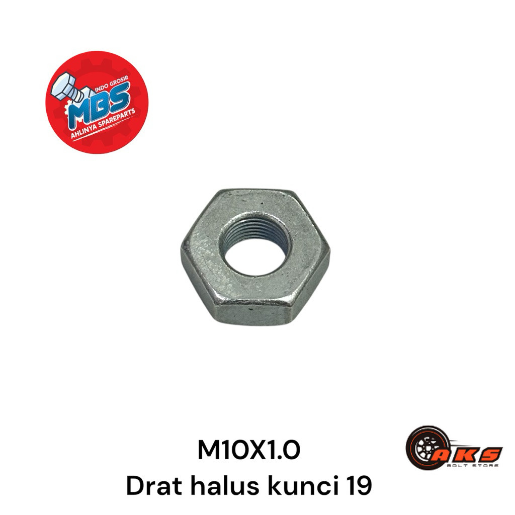 cod terlarisNUTS MUR M10 Drat HALUS 1.0 m10X1.0 KUNCI 19 MUR KOPLING KRUKAS MESIN DSB