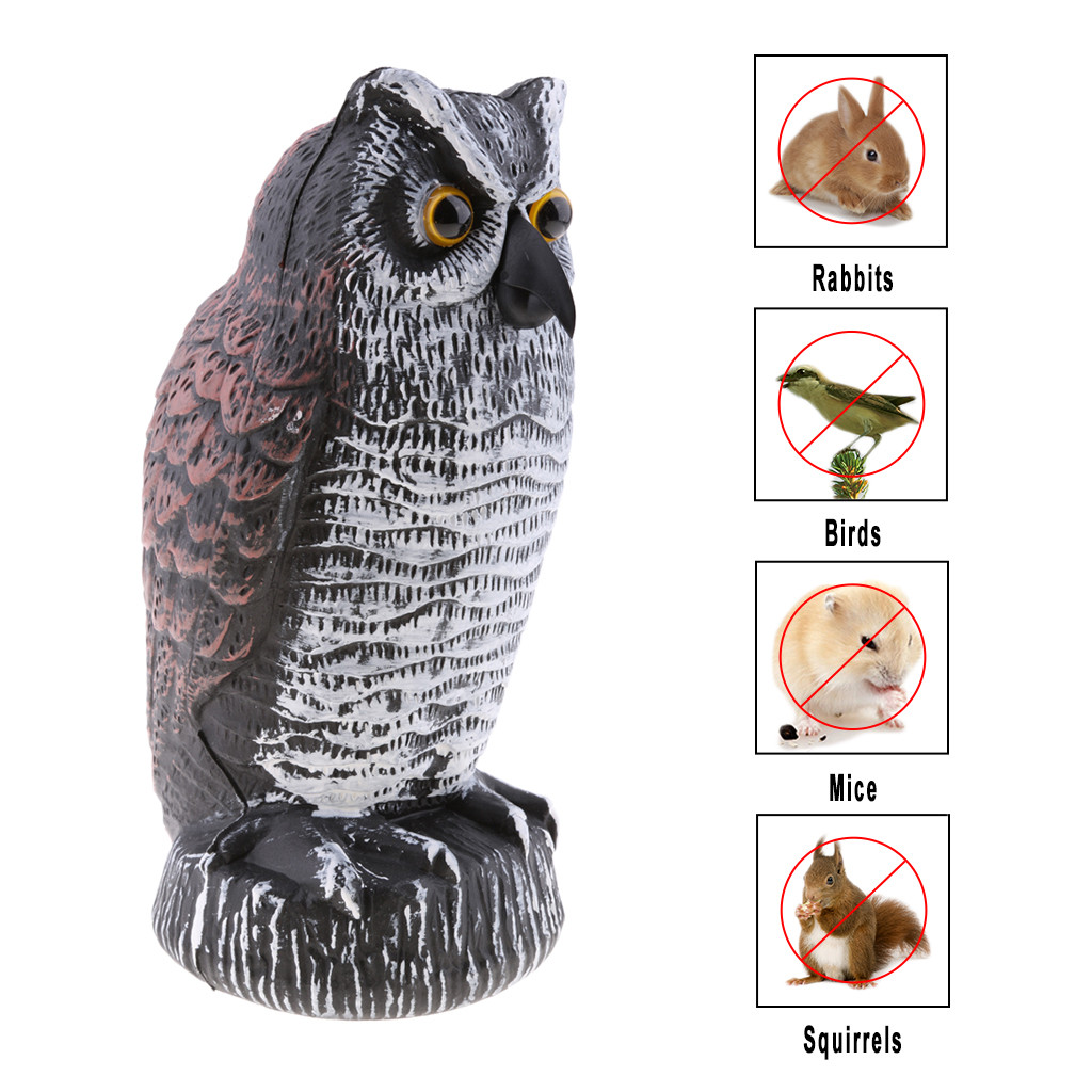 Fake Owl Decoy Plastic Owl Scarecrow Sculpture Bird Scarecrow Fake Owl Lure Outdoor Garden Protector