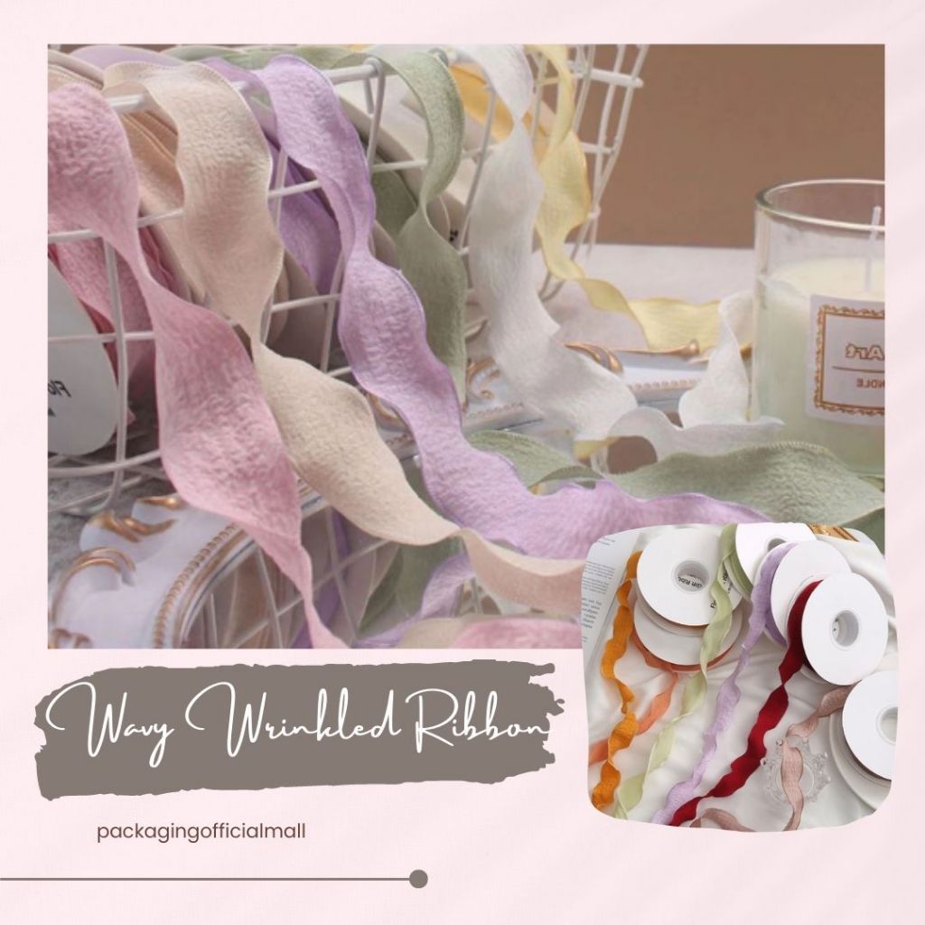 Wavy Wrinkle Ribbon / Pita Kain / Kain Kado / Florist Supply / Pita Hampers / Tali Bingkisan / Pita 
