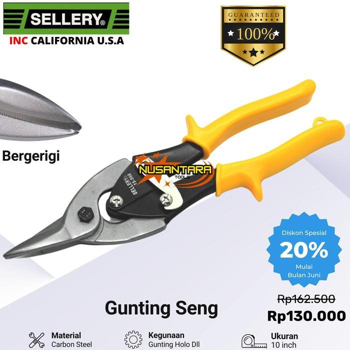 MUMPUNG PROMO Gunting Baja Ringan Hollow Seng 10 Inch Sellery U.S.A. | Gunting Galvalum 10Inch | Gun