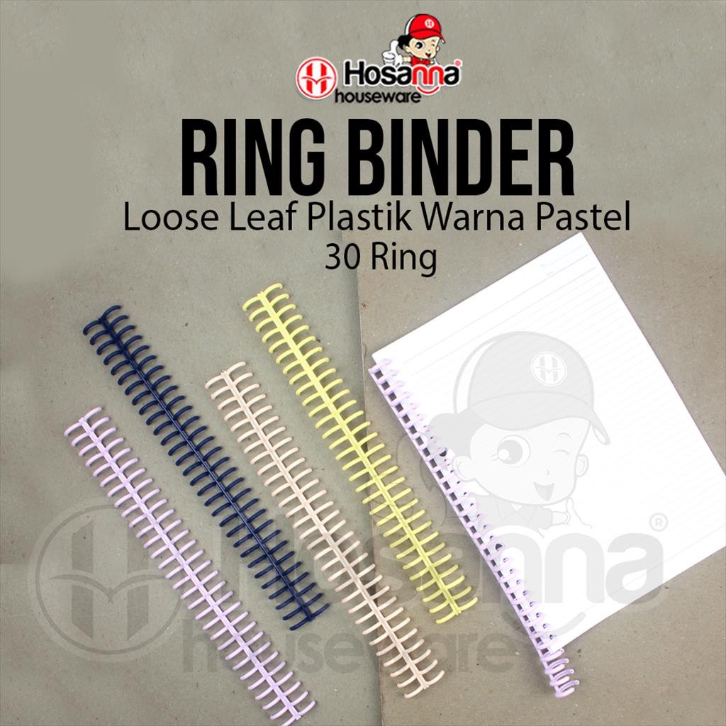 Ring Binder Plastik 30 Lubang Warna Pastel / Spiral Ring Loose Leaf