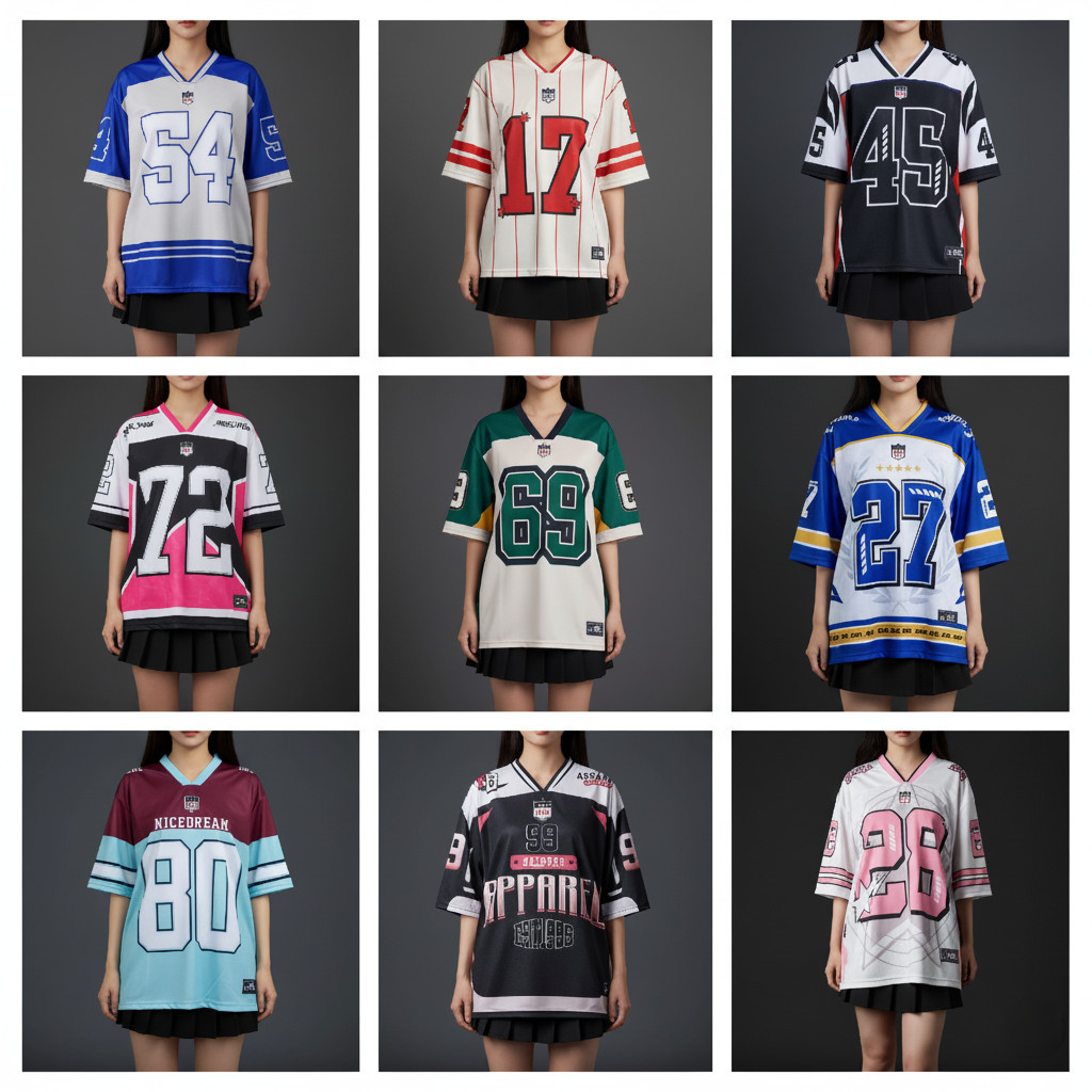 KAOS JERSEY PRIA WANITA VINTAGE RUGBY SOCCER OVERSIZE BAJU JUMBO XXL LD120 STREETWEAR BRANDED UNISEX