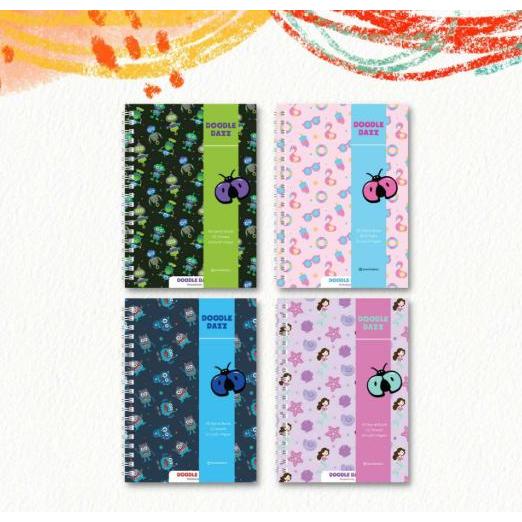 Doodle Dazz Buku Tulis/Notebook Spiral/Buku Catatan Bergaris Spiral A5 Kiddo - Monster