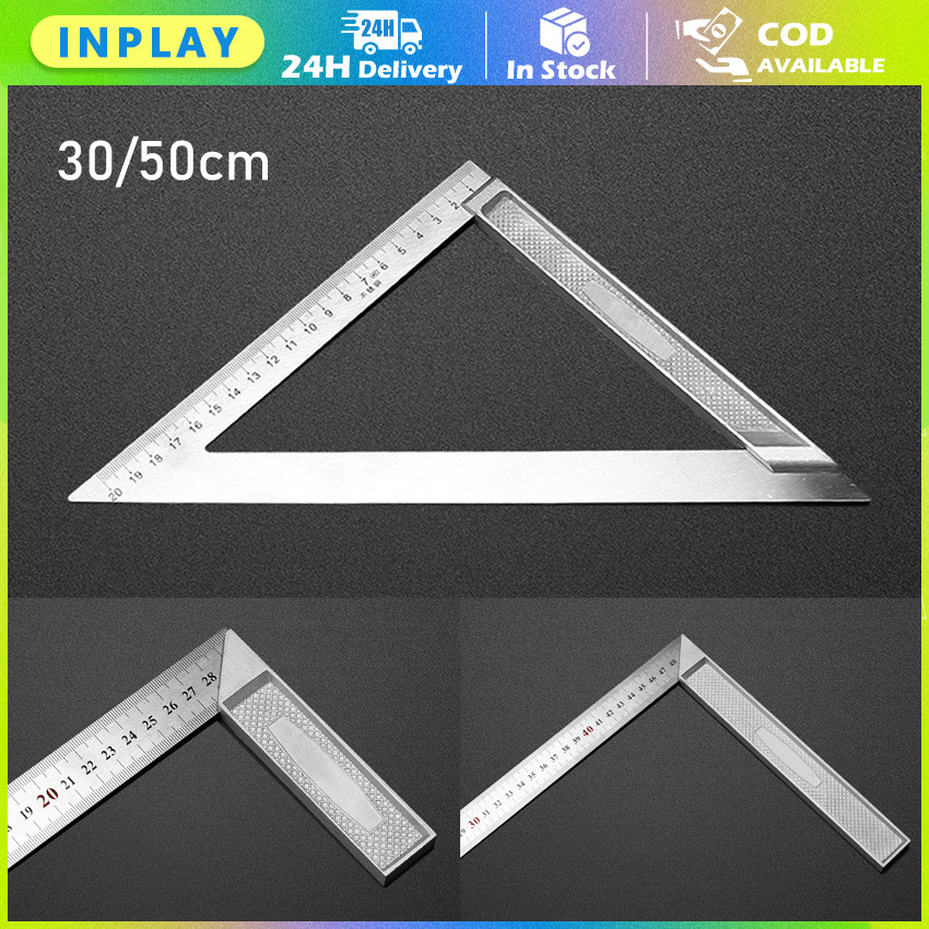 Penggaris Siku Besi L Stainless Steel / Mistar Ukur Sudut 90° Presisi / Alat Tukang Bangunan Baja Te