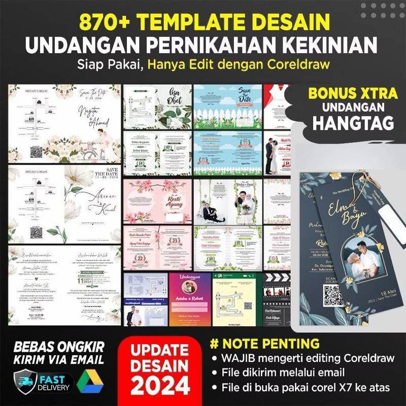 850+ Template Desain Undangan Pernikahan Kekinian Aesthetic Rustic Corel Draw (Format CDR)