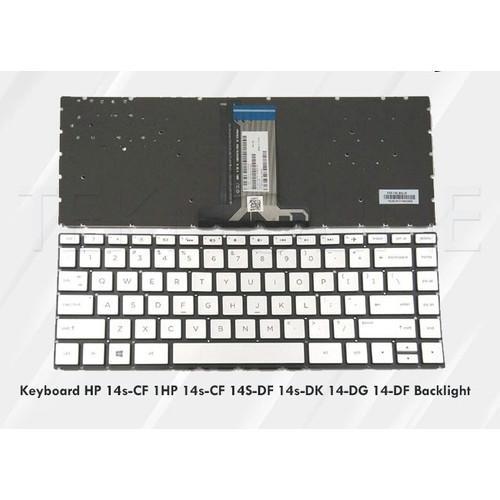 Keyboard hp 14S-CF 14-cf 14s-cf 14-dk 14s-dk 14-df 14-DG silver backlight
