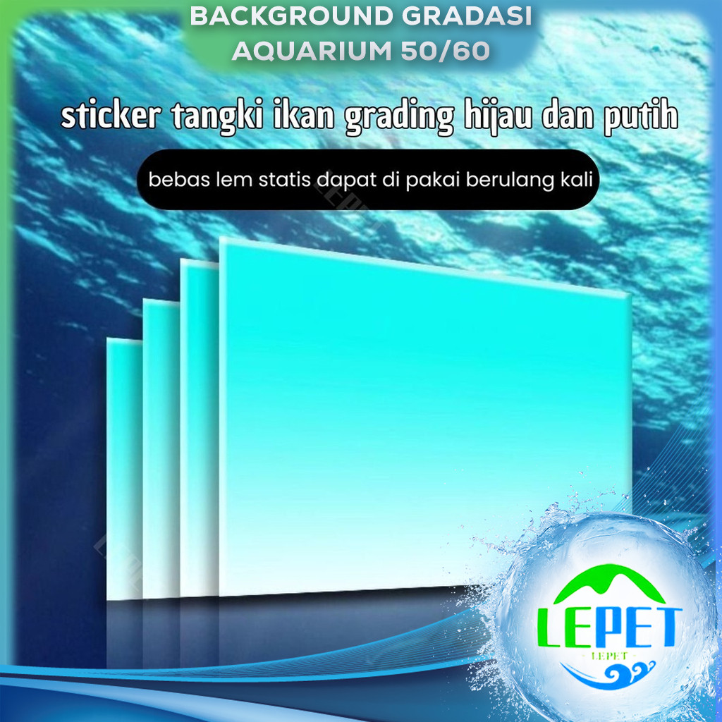 Background Aquarium GRADASI, 50/60 Stiker Aquarium , Wallpaper Aquarium, Aquascape, Stiker belakang 