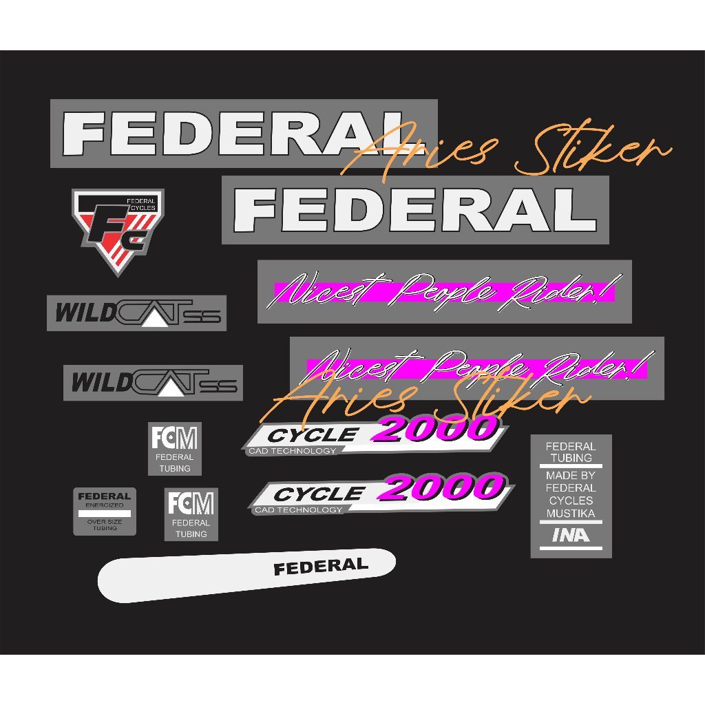 striping stiker decal sepeda federal wild cat transparan maxdecal