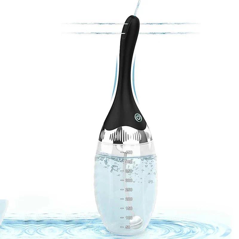 Electric Automatic Bidet Enema Bulb with 3 Speeds Silicone Enema Anal Douche Cleaner for Men Women C