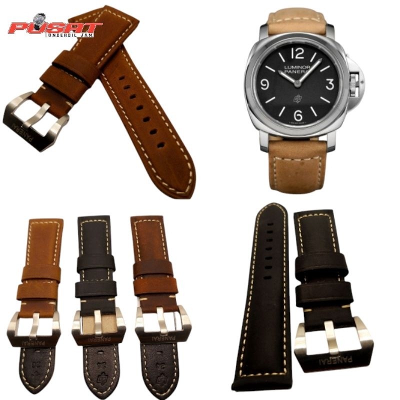 STRAP TALI JAM TANGAN KULIT PANERAI LUMINOR ORIGINAL 22 24 26 STRAP GENUINE LEATHER ITALY