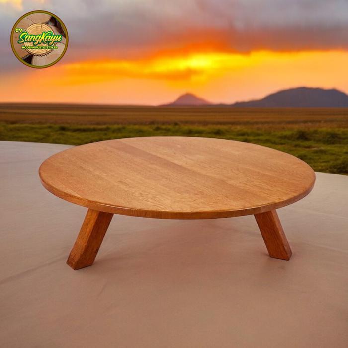 Meja lesehan bulat tamu meja lesehan kayu Meja tamu meja santai meja kopi coffee table meja teras me
