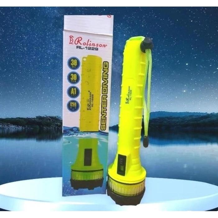 Promo Senter Tangan Menyelam / Senter Selam Diving Rolinson RL-1229 Batre Terlaris