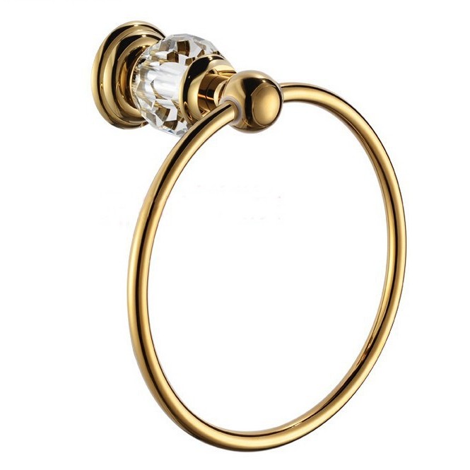 Crystal & Brass Gold Towel Ring,Towel Holder, Towel Bar CY005
