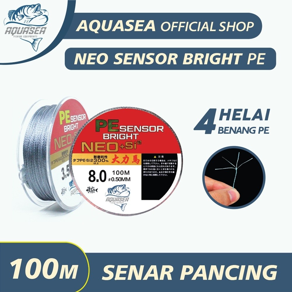 SENAR BAJA Senar Pancing 100M PE Sensor Bright ABU NEO+si2 Senar Pancing