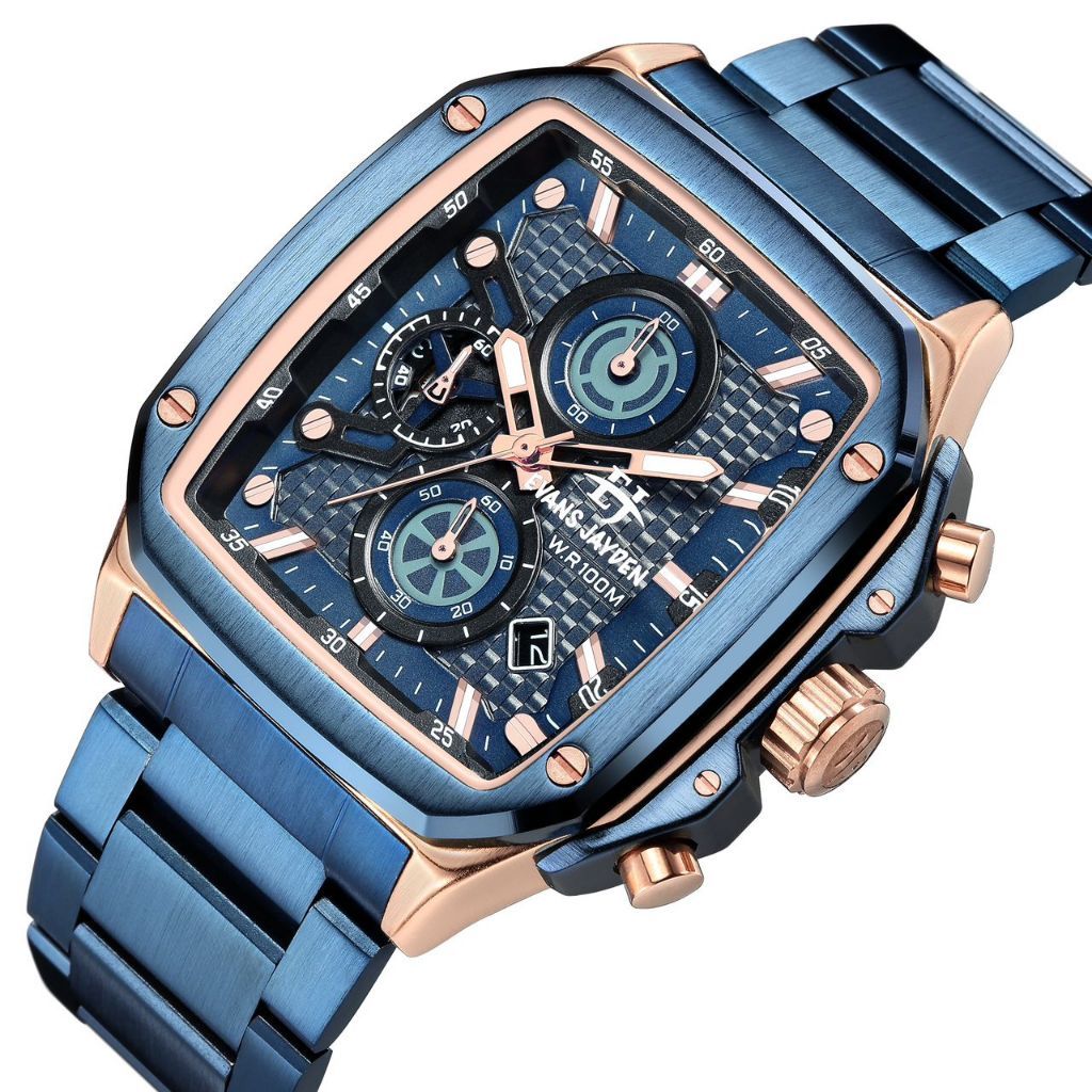 JAM TANGAN PRIA EVANS JAYDEN 9580 RANTAI CHRONO ORIGINAL FULL STAINLESS STEEL WATER RESIST KACA SAPP
