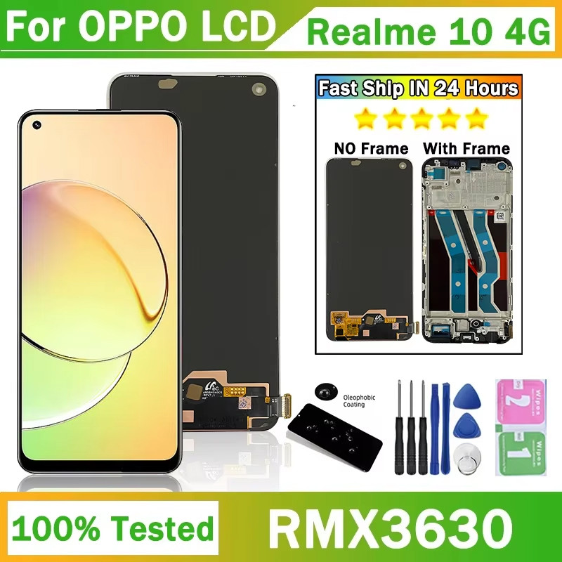 Super AMOLED Screen For Oppo Realme 10 4G RMX3630 LCD splay With Tou Screen gitizer Panel For Realme