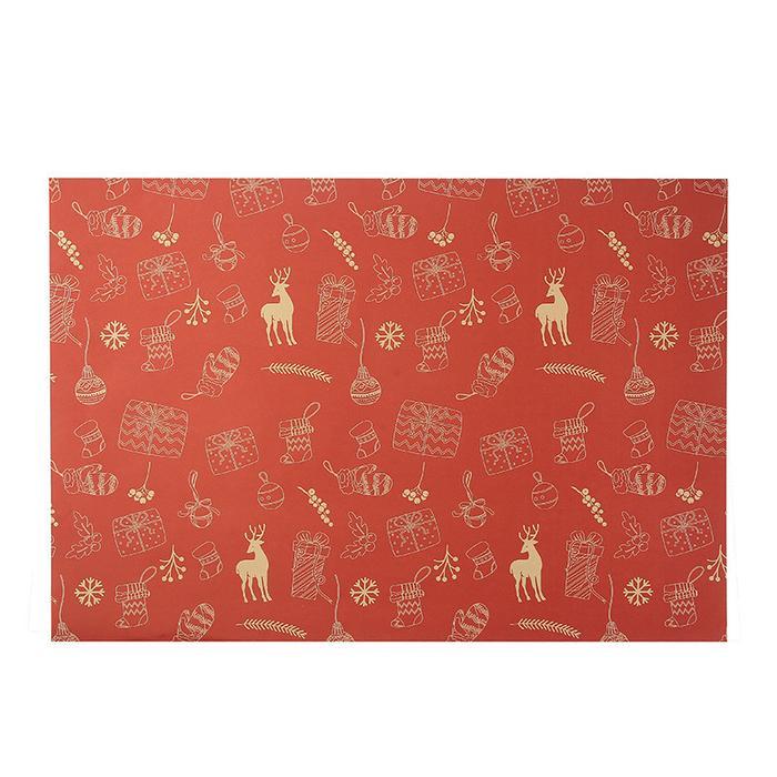 Promo ACC37 (Harga Untuk 5 Lembar) Kertas Kado 50*74cm Natal Kraft Wrapping Paper Gift Wrap Motif Na