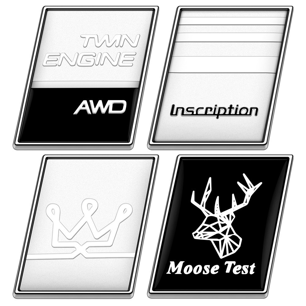 Inscription Crown Badge Sticker TWIN ENGINE AWD Moose Test Trunk Sticker For VOLVO S90 XC90 V90 XC70