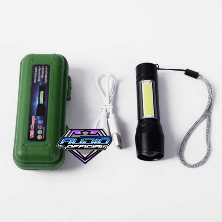 Senter Swat Mini Zoom Senter Police LED COB Kualitas Bagus