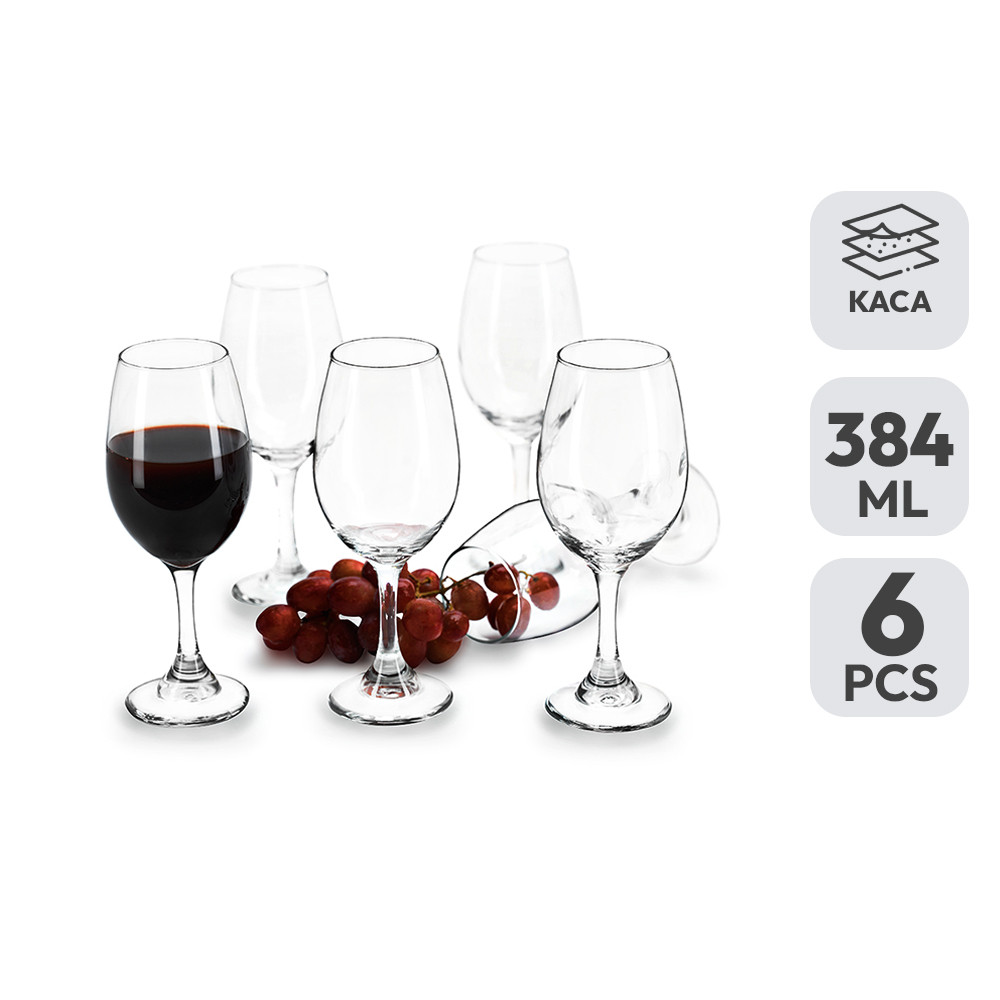 Informa Libbey 384 ml Set 6 Pcs Copa Goblet Gelas Wine Wine Champagne Glass Peralatan Minum Wadah Mi