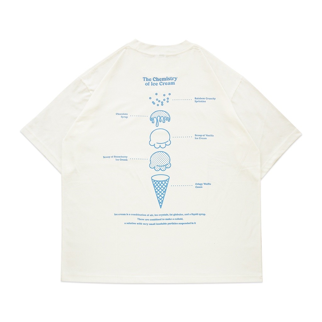Iluthic - Ice Cream Broken White Oversized Tee