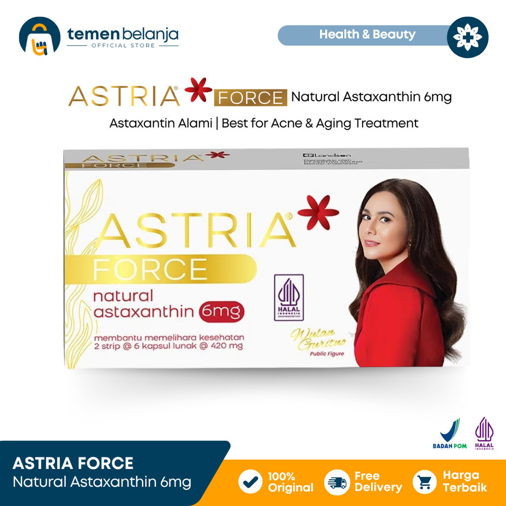 [ TERLARIS ] ASTRIA FORCE Natural Astaxanthin 6mg | Antioksidan Alami untuk Jerawat & Anti Aging