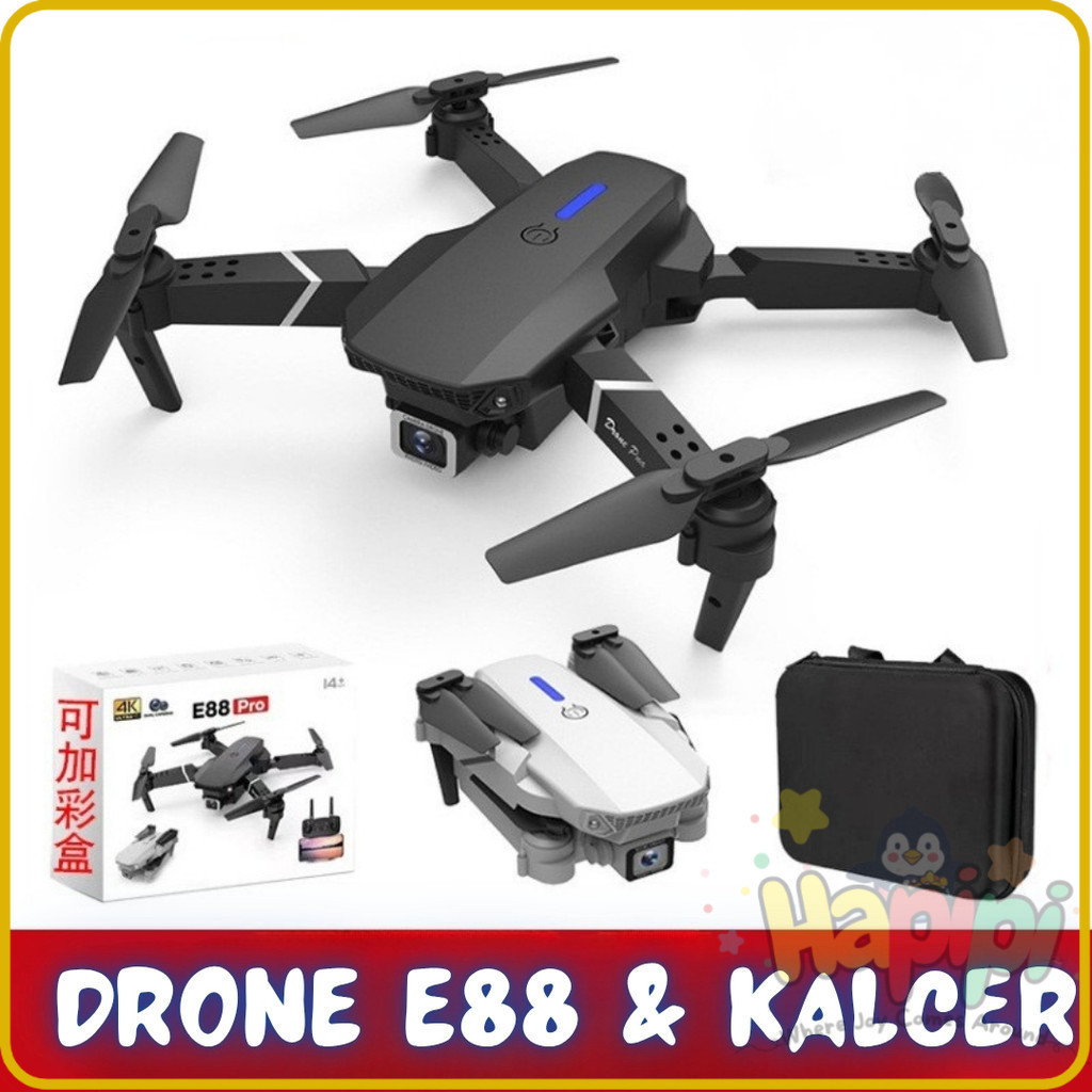 Drone E88 Pro 4K Kamera Ultra HD Foldable Drone Lipat Single Camera HD