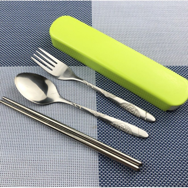 H587 Stainless Steel Set Alat Makan Sendok Garpu Sumpit / Set Alat Makan Portable Travel