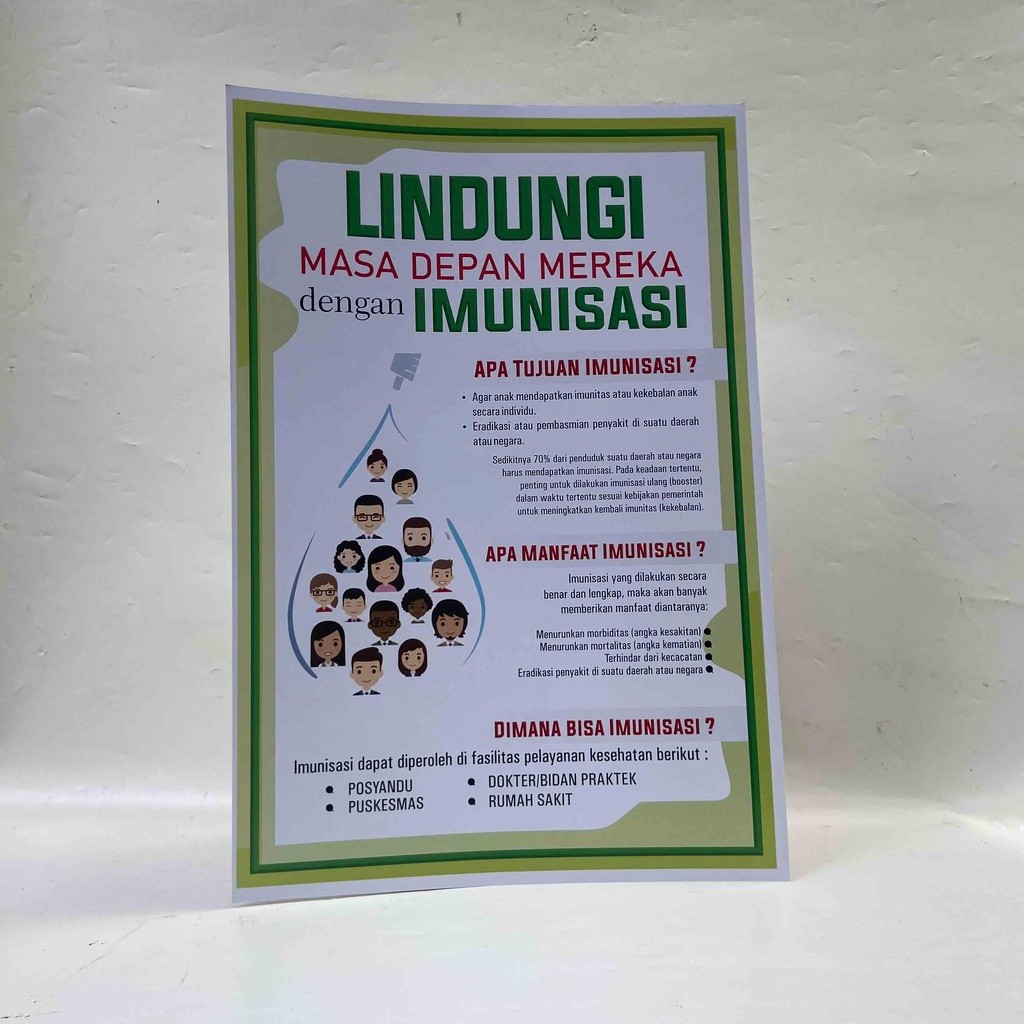Poster Lindungi dengan Imunisasi, Manfaat imunisasi, Edukasi Imunisasi, Poster Kesehatan