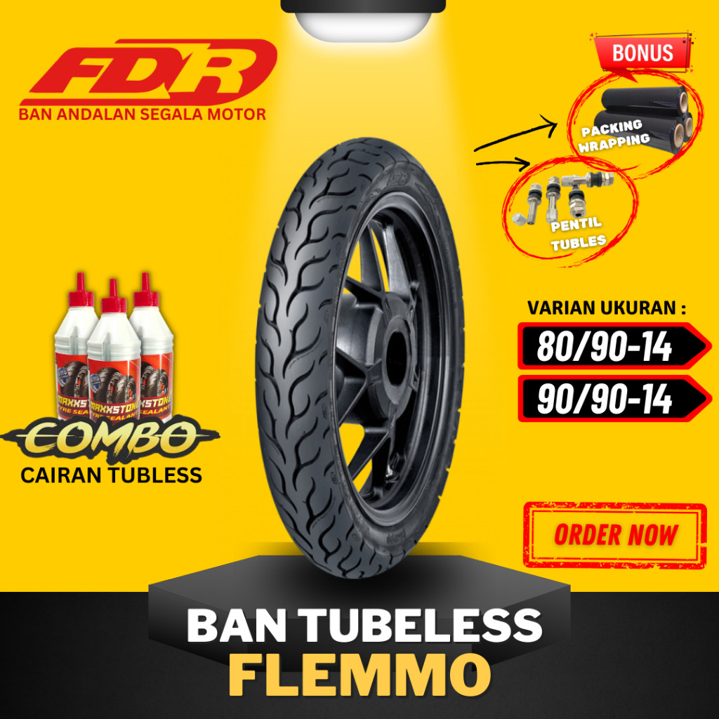 TARTAR - BAN 80/90-14 RING 14 / BAN FDR TUBELESS TUBLES RING 14 ( 80/90-14 / 90/90-14 ) BAN TUBLES R