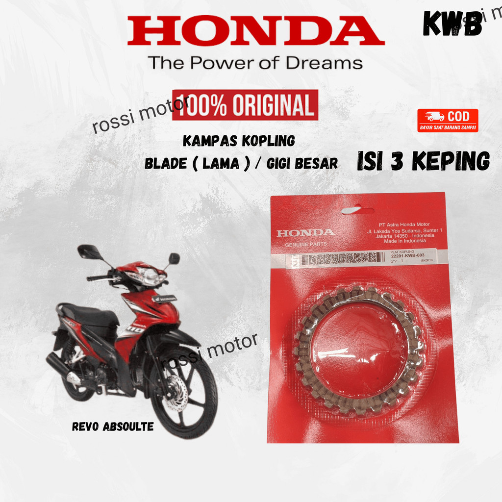 KAMPAS KOPLING REVO ABSOLUTE (KWB) | SPAREPART ORIGINAL SUKU CADANG SEPEDA MOTOR