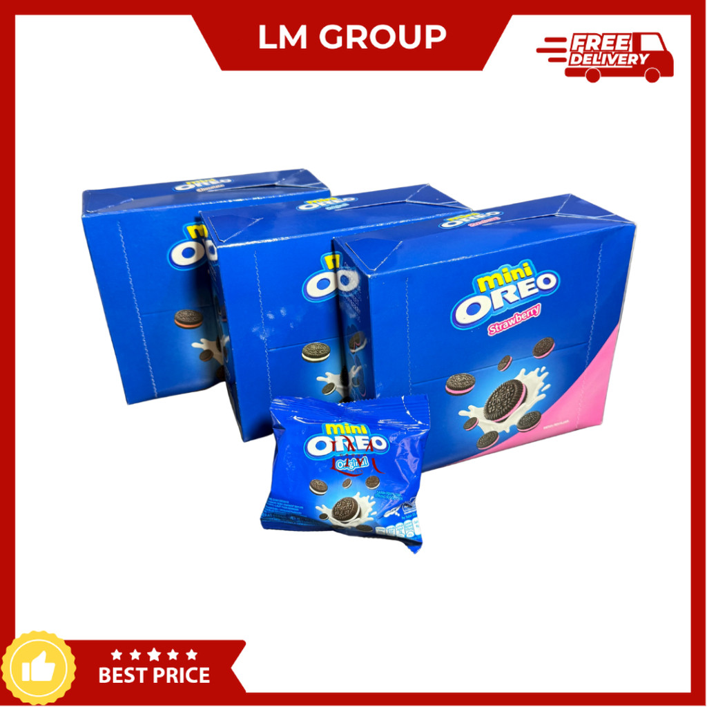 Oreo Mini Pouch Rasa Coklat/Stroberi/Original Isi 10 Sachet Cemilan LM Snack Grosir