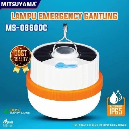 Lampu Emergency Gantung 60Watt IP65 Mitsuyama MS-0860DC / Lampu Darurat 3 Mode Cahaya