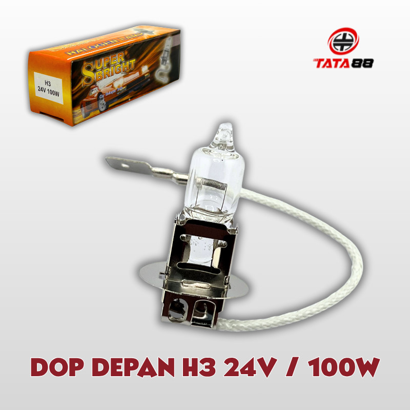 DOP DEPAN H3 24V/100W - LAMPU BOHLAM KABUT UTAMA H3 24V / 100W  LED HALOGEN FOGLAMP SUPER TERANG